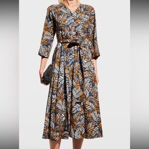 ‘S MaxMara Mantide Printed Cotton Midi Dress Sz 2 org $945